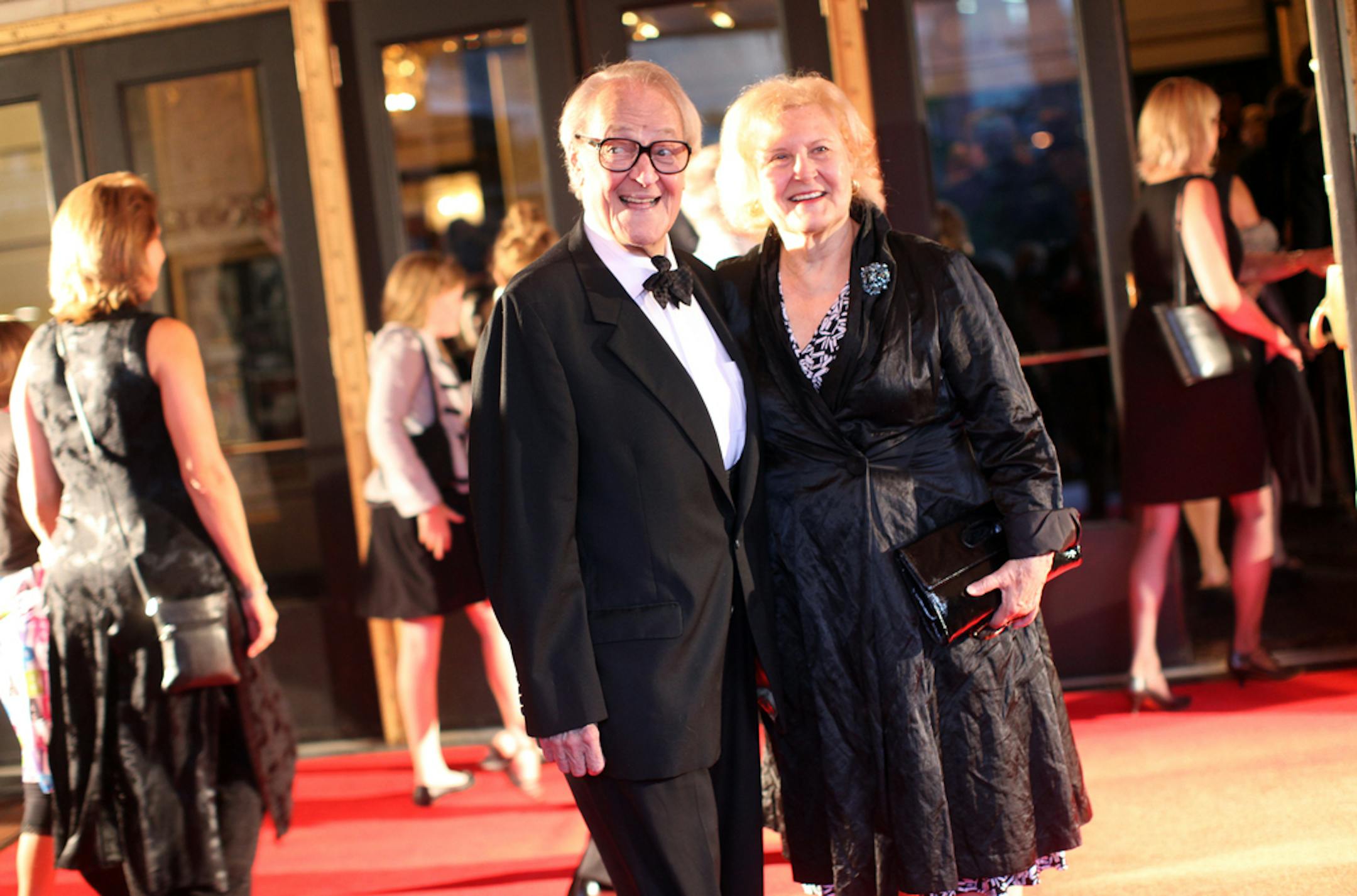 Dudley Riggs and wife Pauline Boss posed on the red carpet at the 2011 Ivey Awards at the Historic State Theatre in Minneapolis on September 19, 2011.