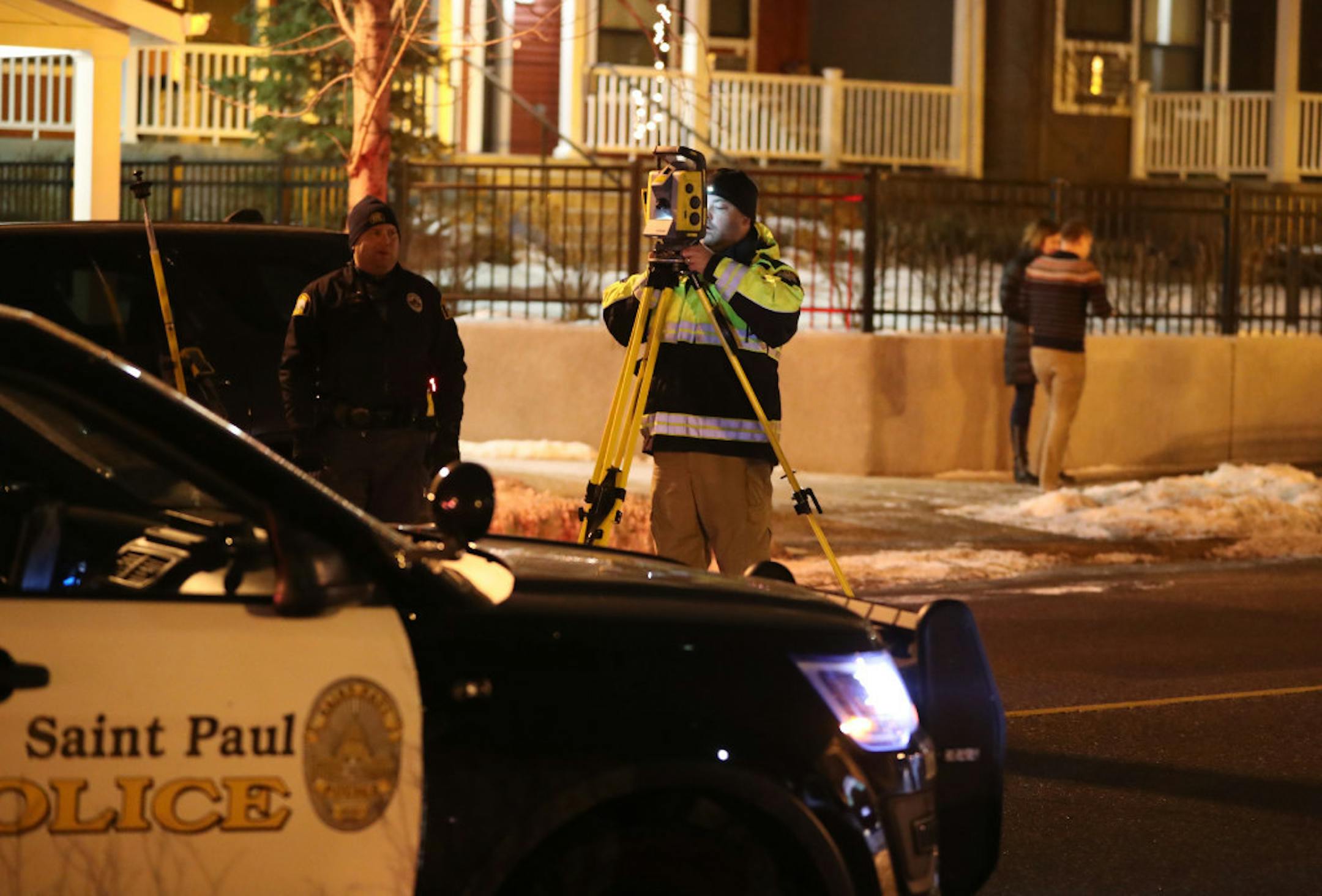 St. Paul police were investigating after a driver hit an officer and a robbery suspect Friday night near Selby Avenue and Dale Street. The driver was arrested, authorities said.
