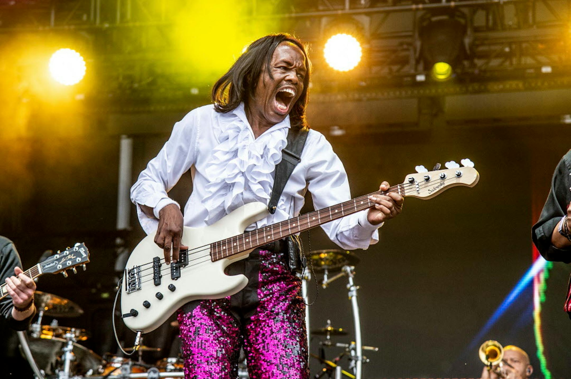 Verdine White of Earth, Wind & Fire performs at the Bottle Rock Napa Valley Music Festival at Napa Valley Expo on May 25, 2018, in Napa, Calif.
