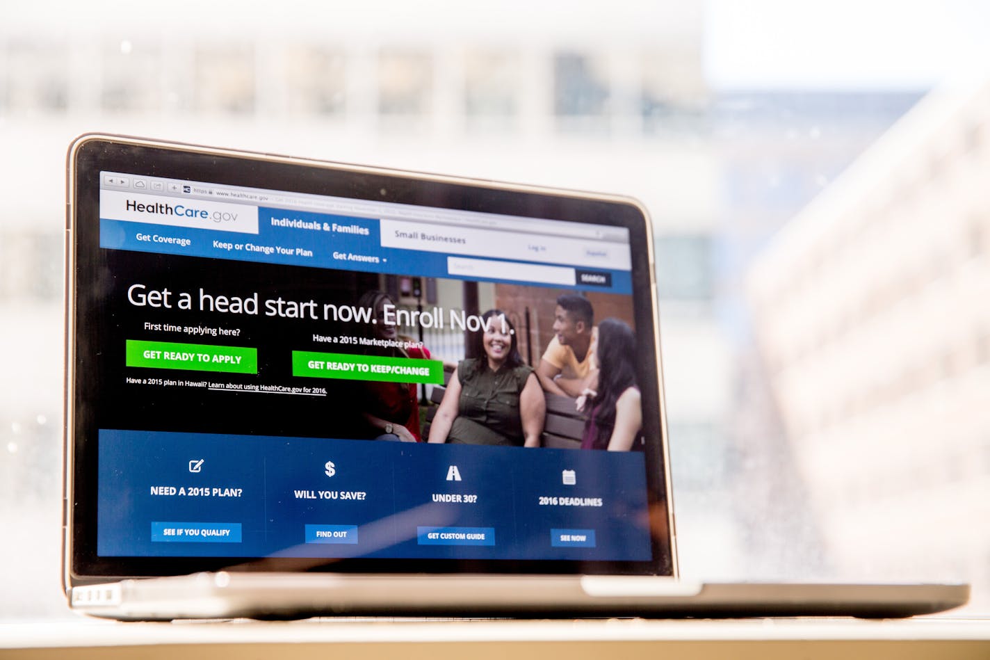 In this 2015 photo, the HealthCare.gov website, where people can buy health insurance, was displayed on a laptop screen in Washington