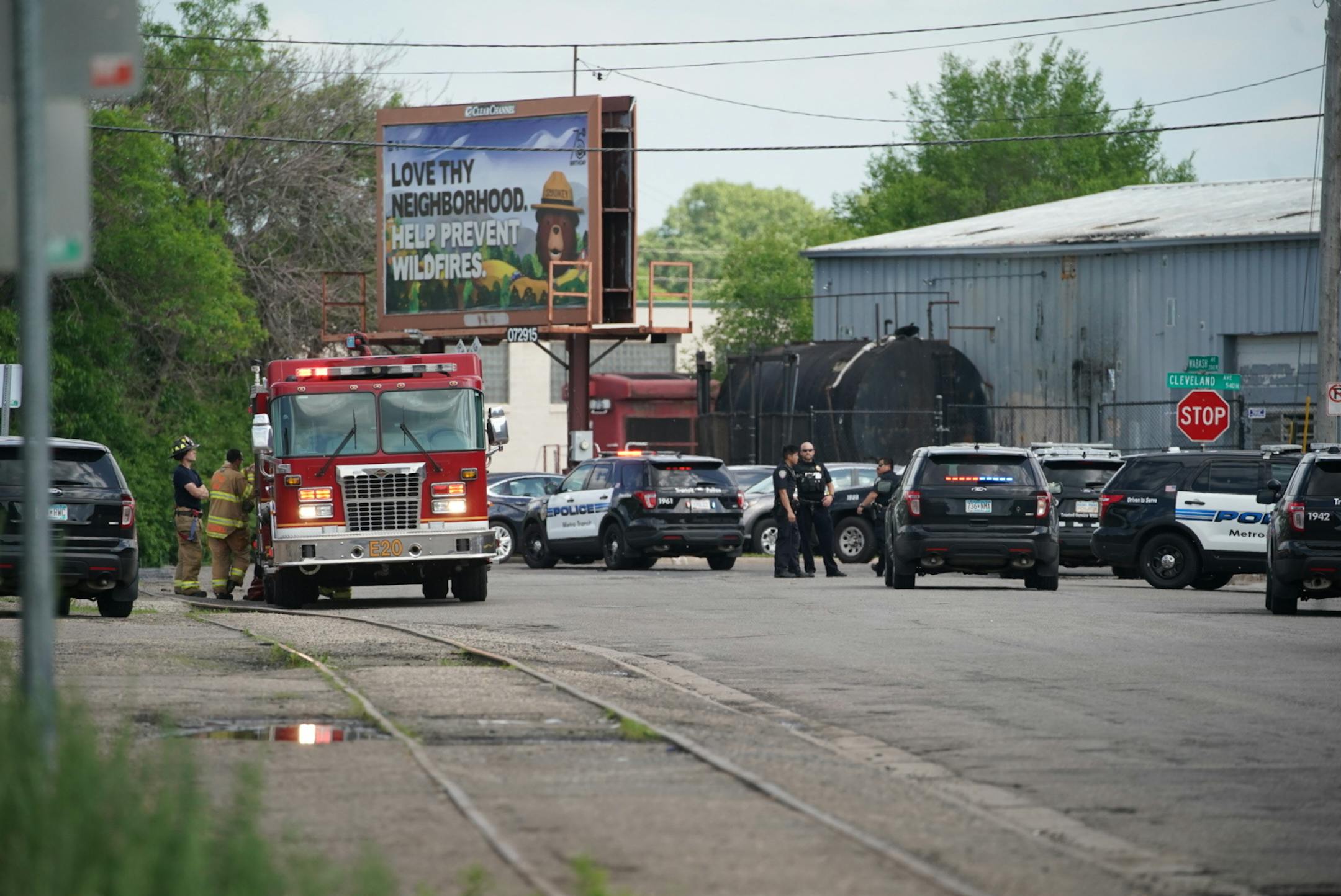 Officials responded to reports of an explosion at a Metro Transit facility on N. Cleveland Av. in St. Paul Wednesday afternoon.