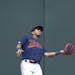 Twins left fielder Eddie Rosario dropped a fly ball hit by Adeiny Hechavarria in the eighth inning. Two runs scored on the play.