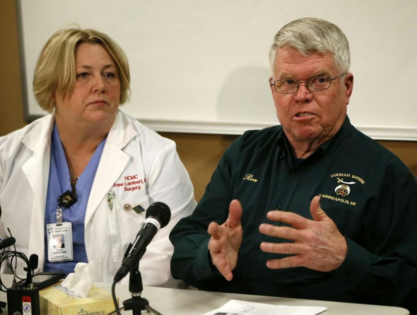 Nancy Breberg's physician, Dr. Anne Lambert, and her husband, Ron Breberg, discussed her condition after her 18-hour ordeal.