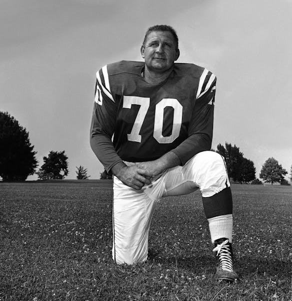 Art Donovan, defensive tackle for the Baltimore Colts on July 19, 1961 in Westminister, Maryland.
