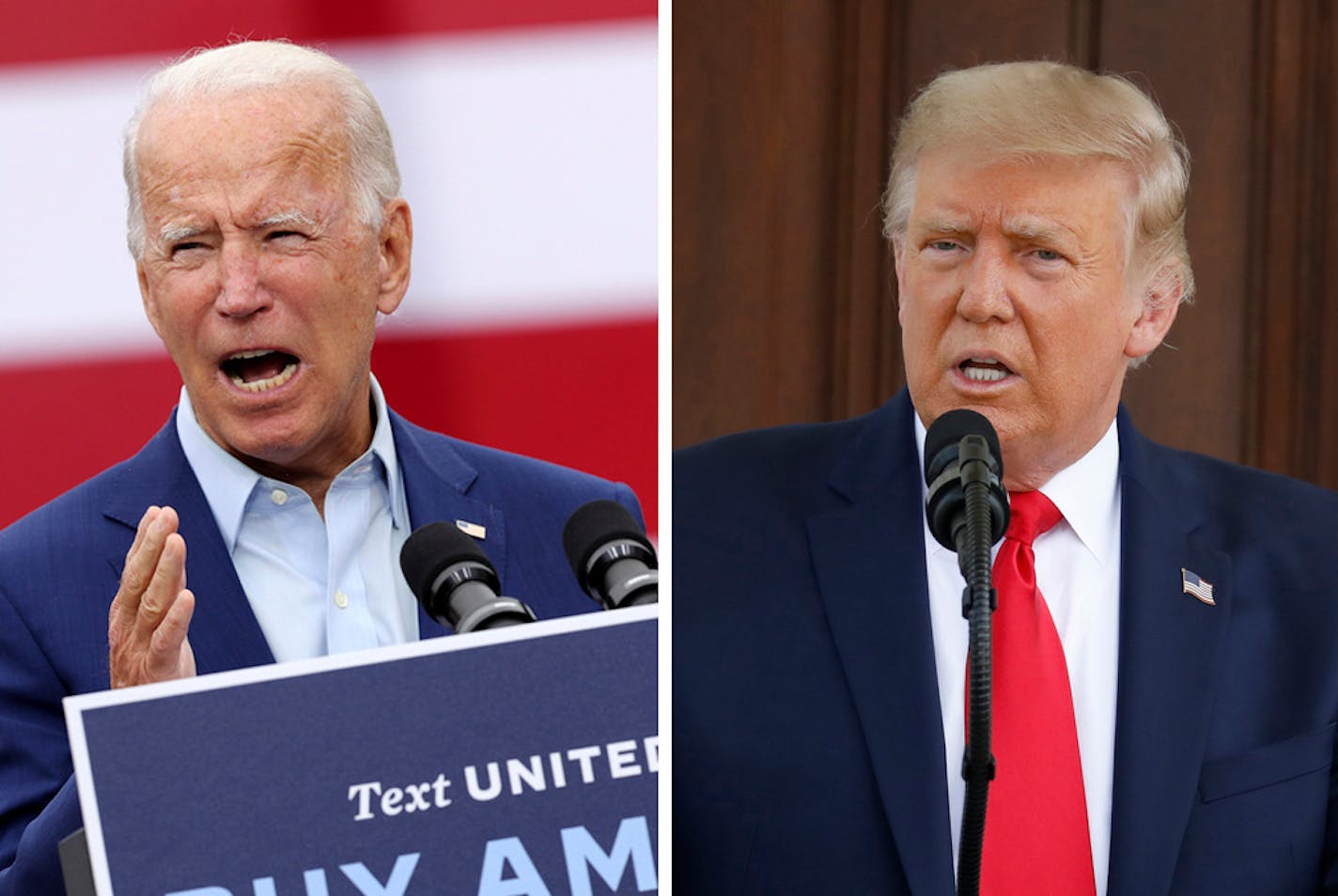 Democratic presidential candidate Joe Biden, left, and President Trump