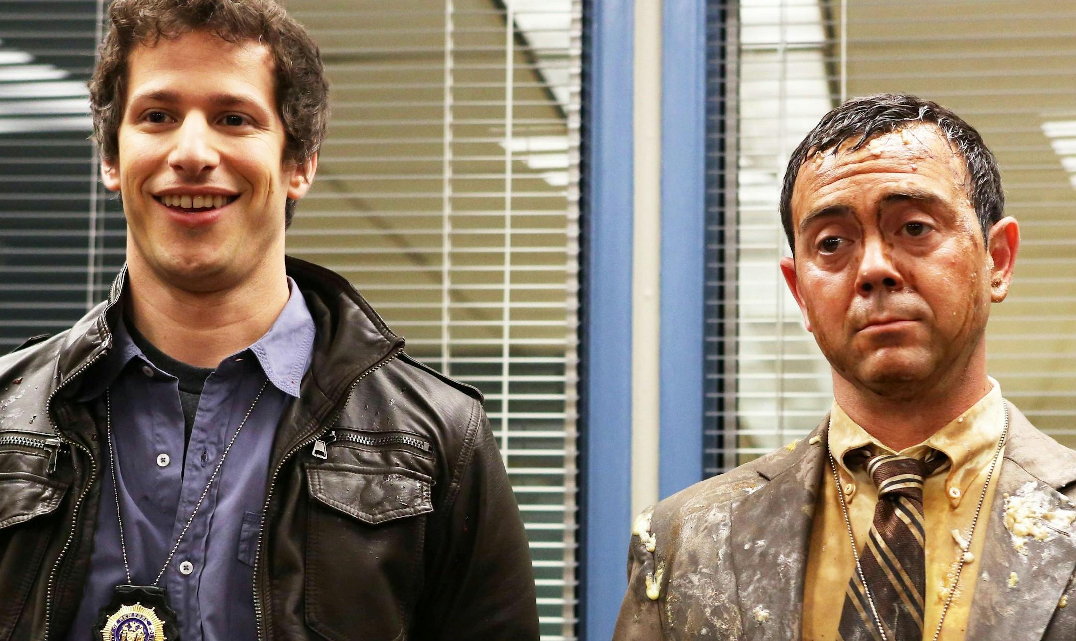 BROOKLYN NINE-NINE: From Emmy Award-winning writer/producers of "Parks and Recreation" and starring Emmy Award winner Andy Samberg (L) BROOKLYN NINE-NINE is a new single-camera workplace comedy about what happens when a hotshot detective (Samberg) gets a new Captain with a lot to prove The new single-camera workplace comedy BROOKLYN NINE-NINE premieres this fall on FOX. Also pictured Joe Lo Truglio. ©2013 Fox Broadcasting Co. Cr: Beth Dubber/FOX