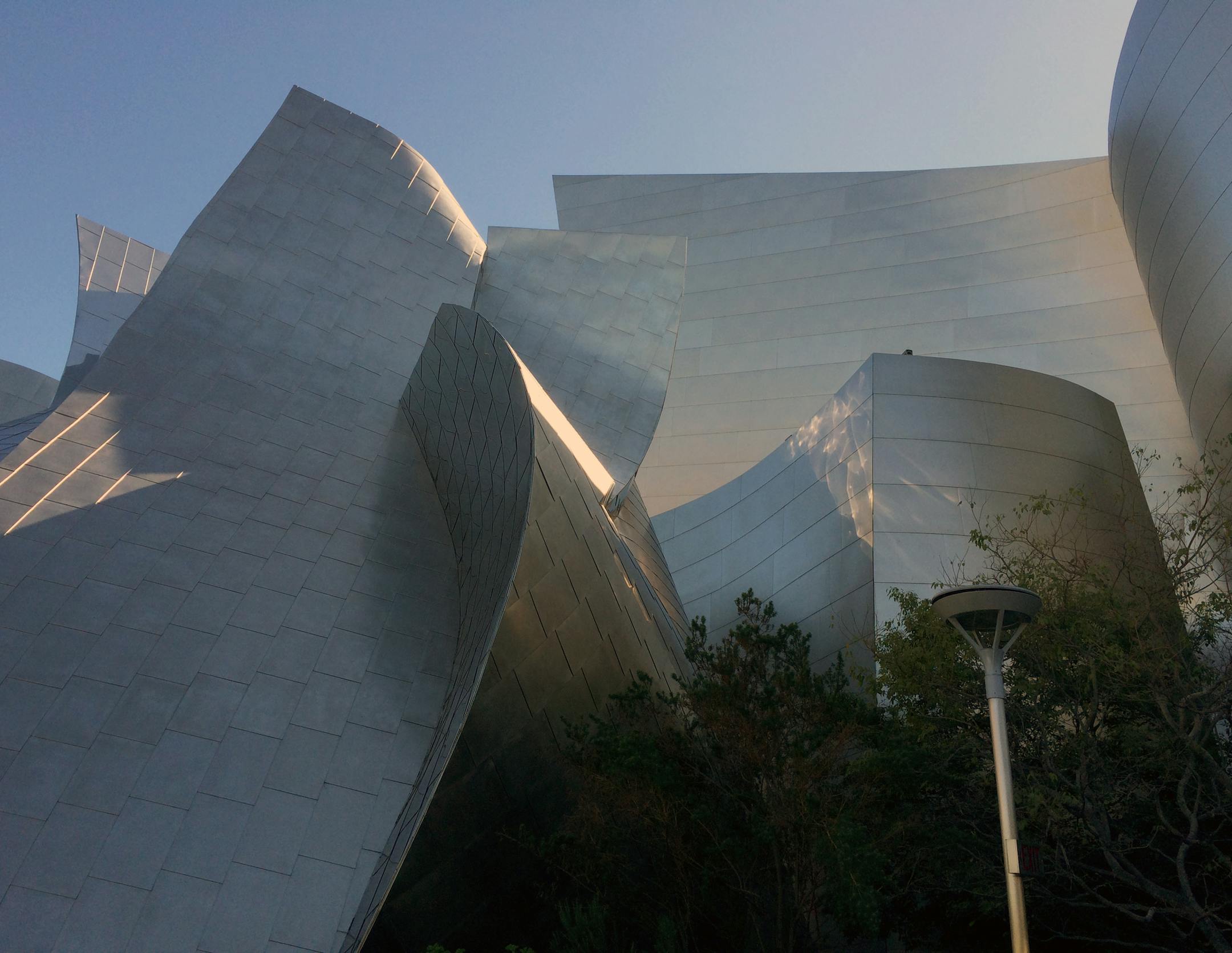 Frank Gehry designed the stainless steel Walt Disney Concert Hall, which is renowned for its acoustics and architecture.