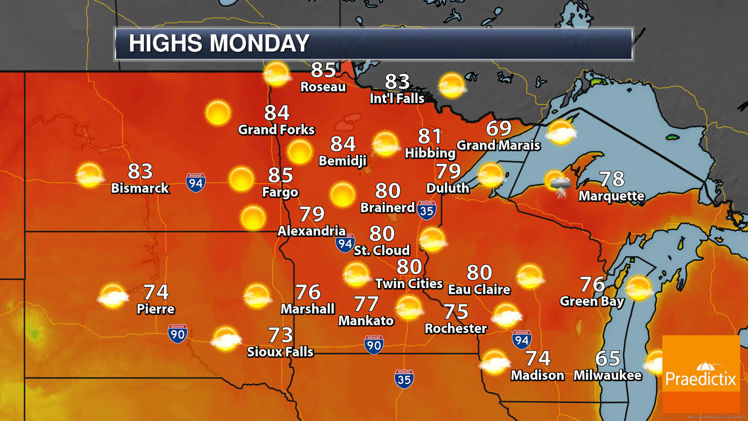 Back To The 80s (For Highs) Monday - Rain Chances Increase Tuesday Onward