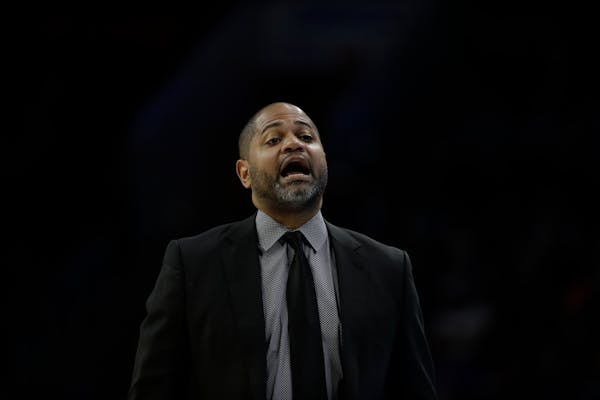 Memphis Grizzlies' J.B. Bickerstaff in action during an NBA basketball game against the Philadelphia 76ers, Wednesday, March 21, 2018, in Philadelphia