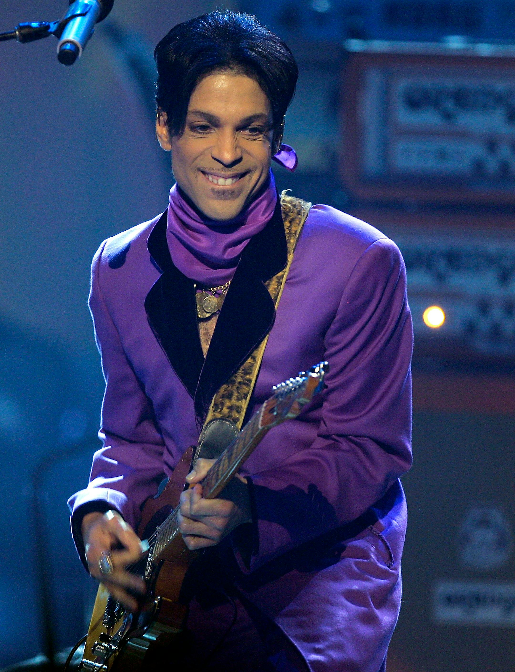 Prince performs during the 6th annual BET Awards in this June 27, 2006, file photo in Los Angeles.