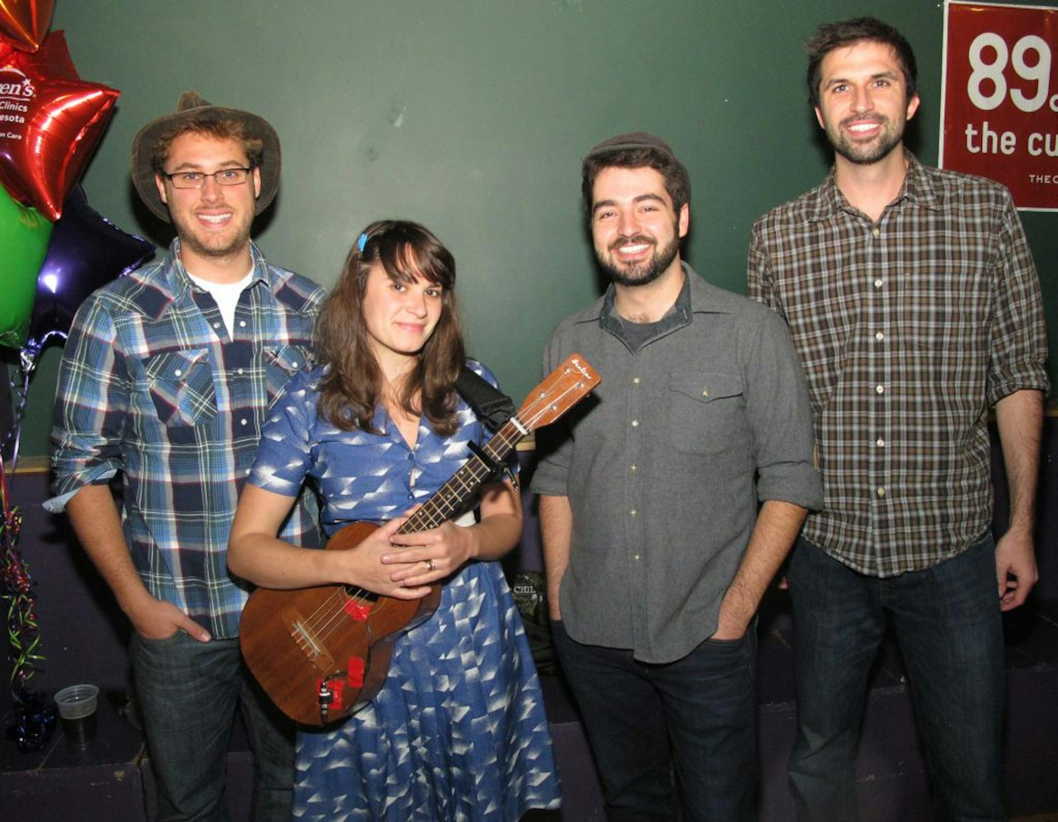 The Okee Dokee Brothers Joe Mailander, Justin Lansing and Jed Anderson, with Lucy Michelle.