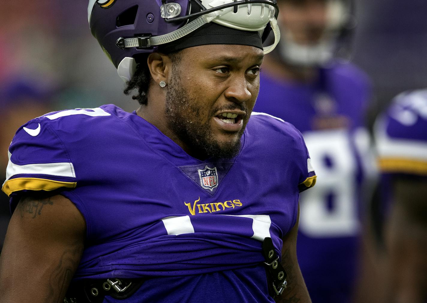 Minnesota Vikings Jarius Wright. ] CARLOS GONZALEZ &#xef; cgonzalez@startribune.com - August 31, 2017, Minneapolis, MN, US Bank Stadium, NFL, Minnesota Vikings vs. Miami Dolphins