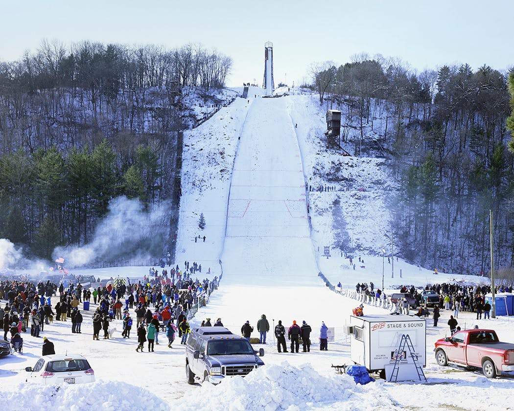 The Snowflake ski jump in Westby, Wis.