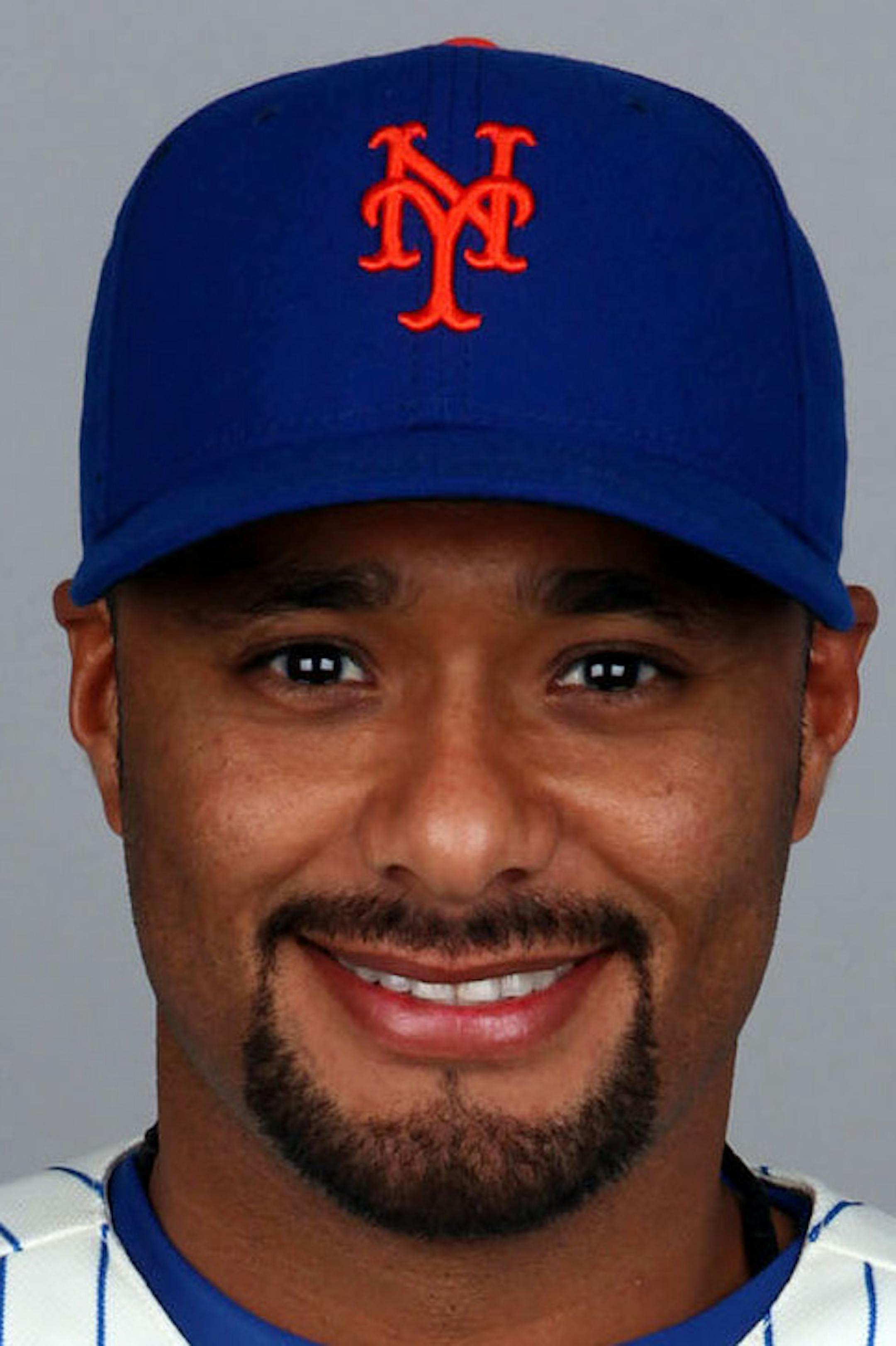 PORT ST. LUCIE, FL - FEBRUARY 21: Johan Santana #57 of the New York Mets poses during Photo Day on Thursday, February 21, 2013 at Mets Stadium in Port St. Lucie, Florida. (Photo by Eliot J. Schechter/MLB Photos) *** Local Caption *** Johan Santana ORG XMIT: 159448110 ORG XMIT: MIN1303281950222339