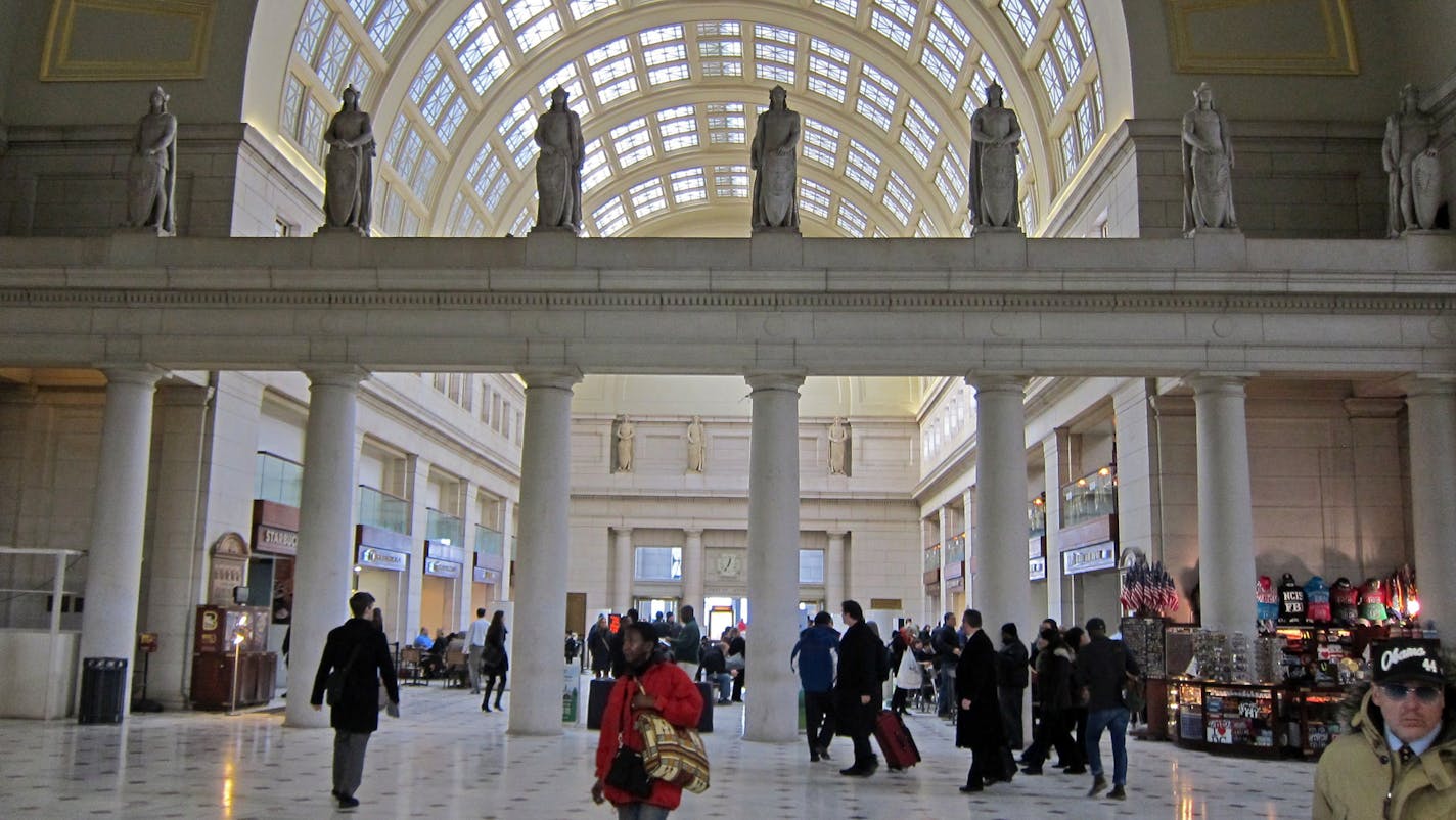 1st photo shows the Cafe Car on Amtrak's Acela Express 2nd photo shows the sign in the Acela's Quiet Car. Each train has one such car, where cell phone use is prohibited and quiet conversation is encouraged. Union Station, Washington DC First image shows grand lobby of Union Station in Washington, D.C., first opened in 1907.