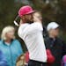 Erik Van Rooyen of South Africa plays a shot off the 14th tee during the second round of the British Open Golf Championship in Carnoustie, Scotland, F