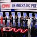 The 10 Democratic presidential candidates debating Wednesday in Detroit took the stage early in the night. The debate was put on by CNN