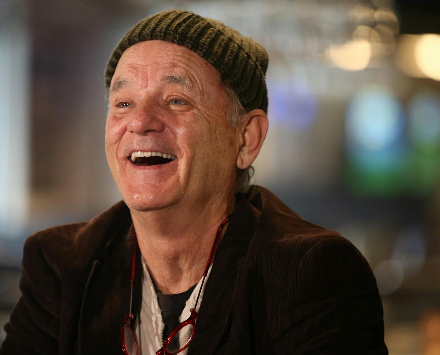 Actor and comedian Bill Murray speaks to the media at Caddyshack restaurant on Tuesday, April 17, 2018 in Rosemont, Ill. (Antonio Perez/Chicago Tribune/TNS) ORG XMIT: 1228895