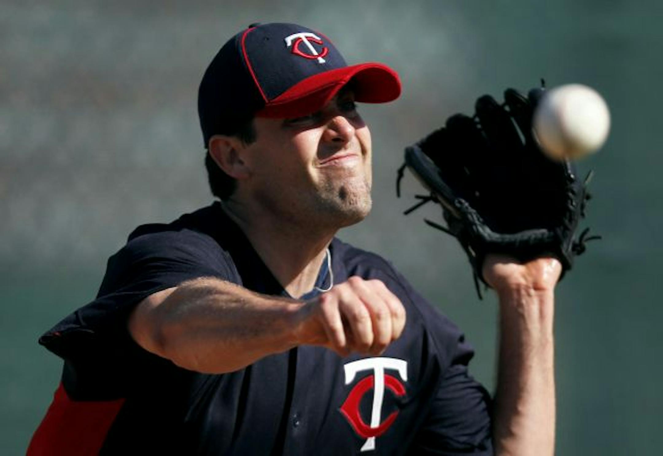 Twins pitcher Pat Neshek threw in the bullpen on Saturday morning.
