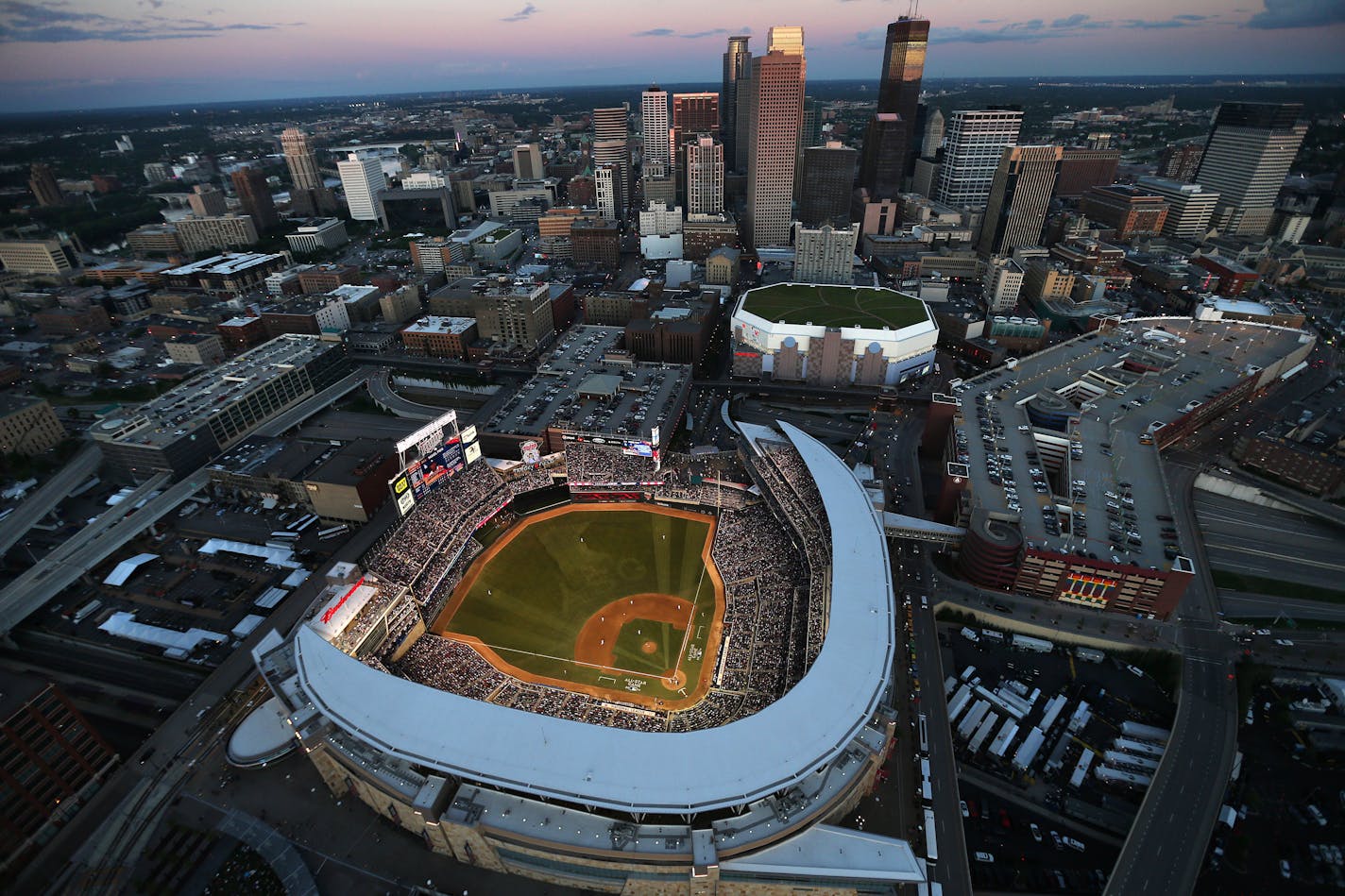 The view from above Target Field Tuesday night during the All-Star game.