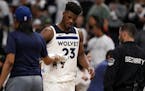 Minnesota Timberwolves forward Jimmy Butler (23) walked off the court following the game.