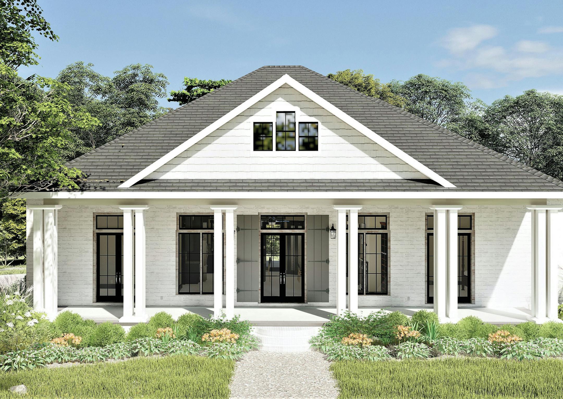 Home plan: Modern design filled with smart details.