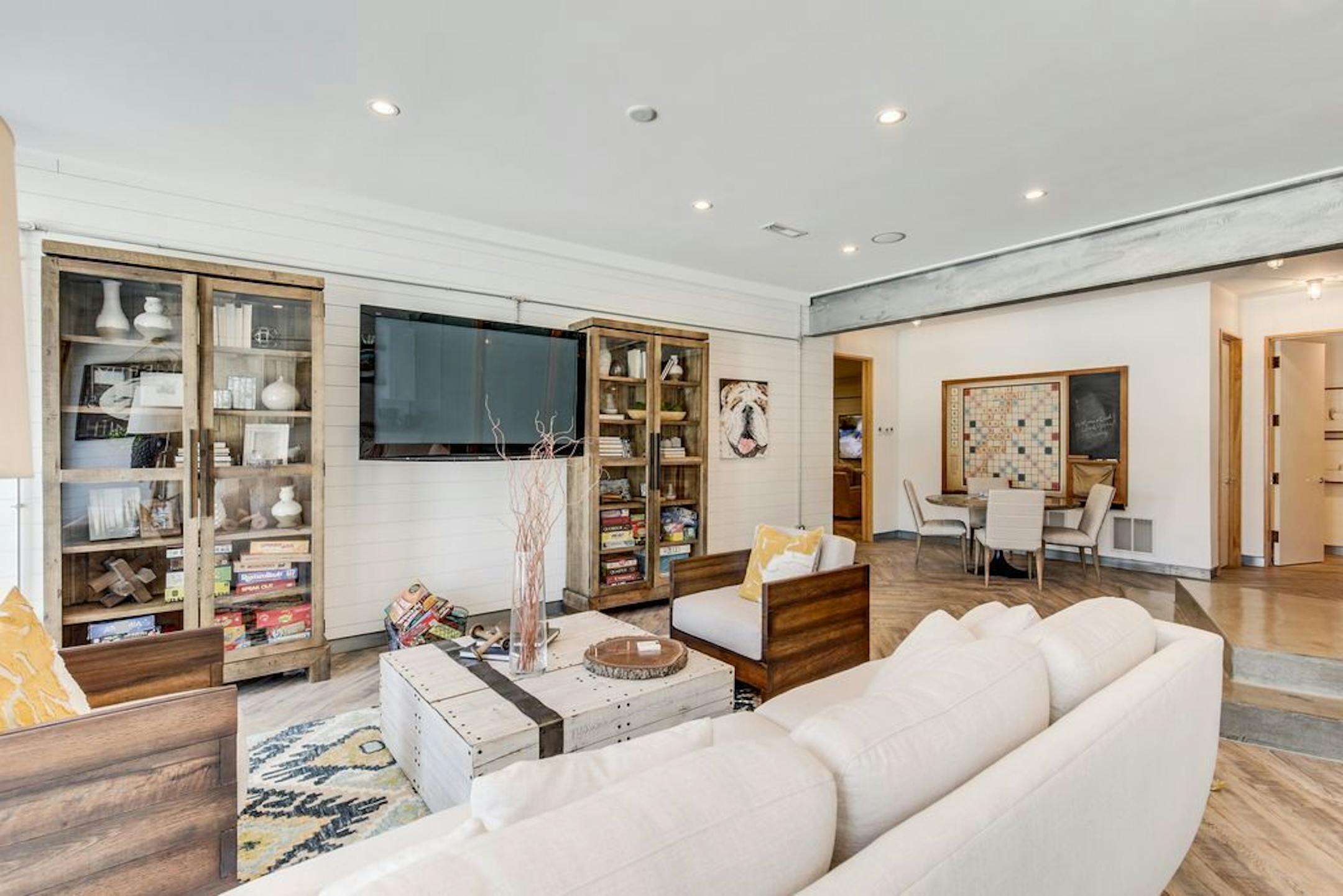 The lower-level family room.