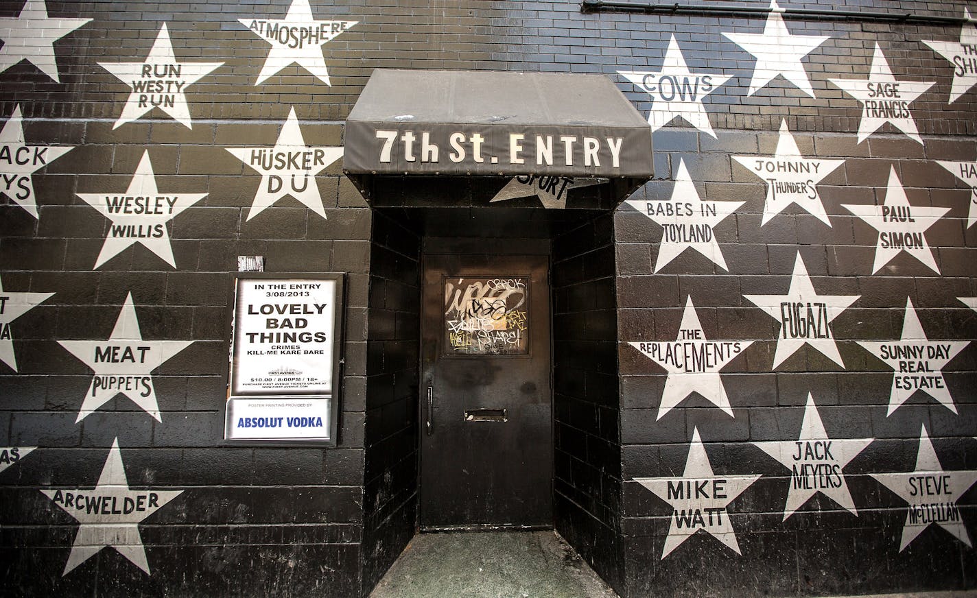 The entry to 7th St. Entry first opened in 1980 when its sister club was still known as Sam's.