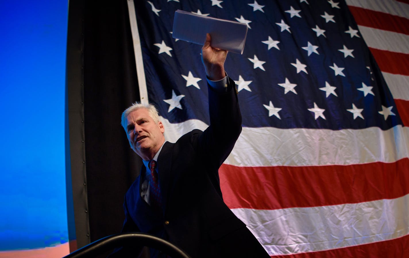 Congressman Tom Emmer left the stage at the GOP convention without mentioning Donald Trump&#x2019;s name in his remarks.