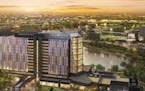 Rendering of the planned Omni Viking Lakes Hotel in Eagan. The hotel is under construction and expected to open this fall, and two apartment complexes