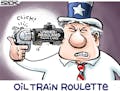 Sack cartoon: Oil-train safety