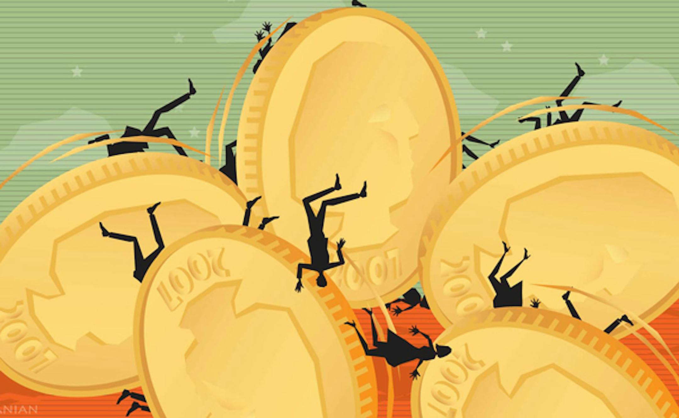 Illustration: America's financial struggles.