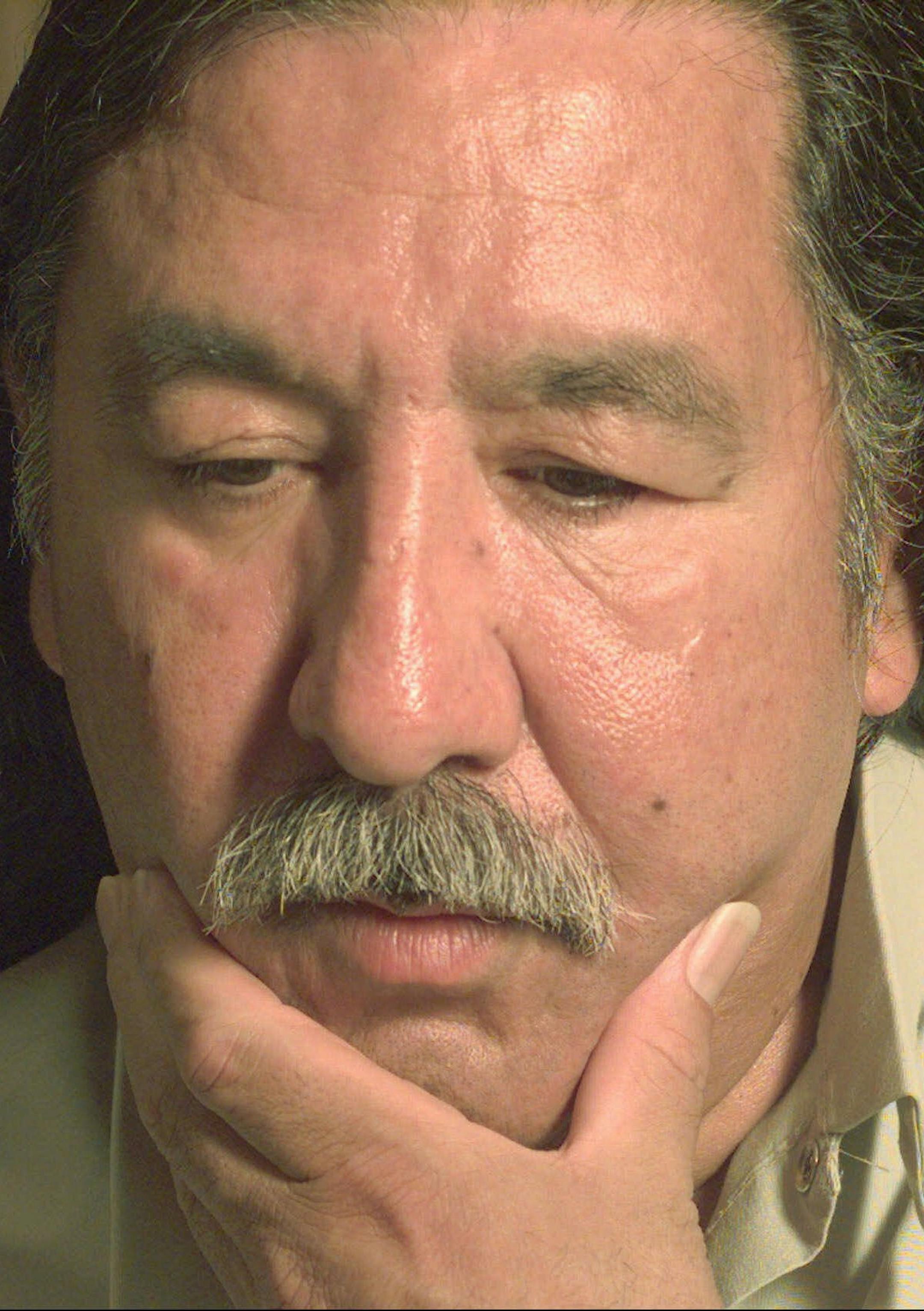 FILE--American Indian activist Leonard Peltier is shown during an interview at the U.S. Penitentiary at Leavenworth, Kan, where he suffers from lockjaw, the result of a tetanus infection that he says wasn't properly treated, in this April 29, 1999 file photo. Peltier, who is serving two life sentences for the death of two FBI agents in South Dakota in 1975, is being considered for executive clemecy by President Clinton. Hundreds of FBI agents staged an unprecedented demonstration at the White Ho
