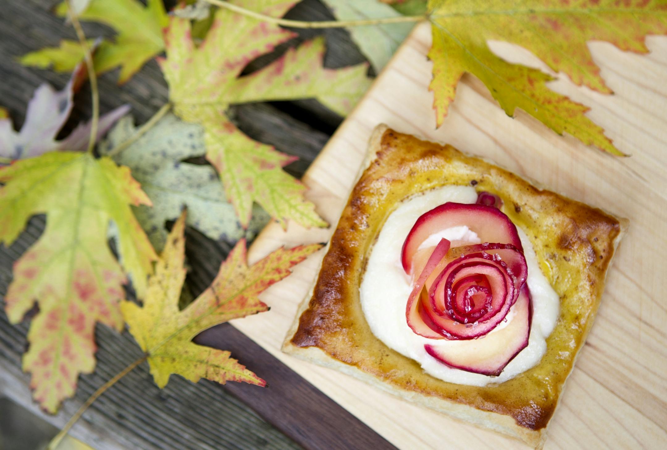 Process and finished product shots of apple tart for Baking. Minneapolis October 9, 2015.