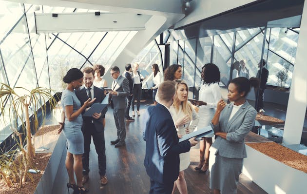 Business people at conference, coffee break. istock photo
