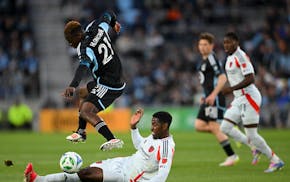 Minnesota United forward Bongokuhle Hlongwane (21) scored 11 goals in MLS play last season but has yet to score this season in 10 MLS games.