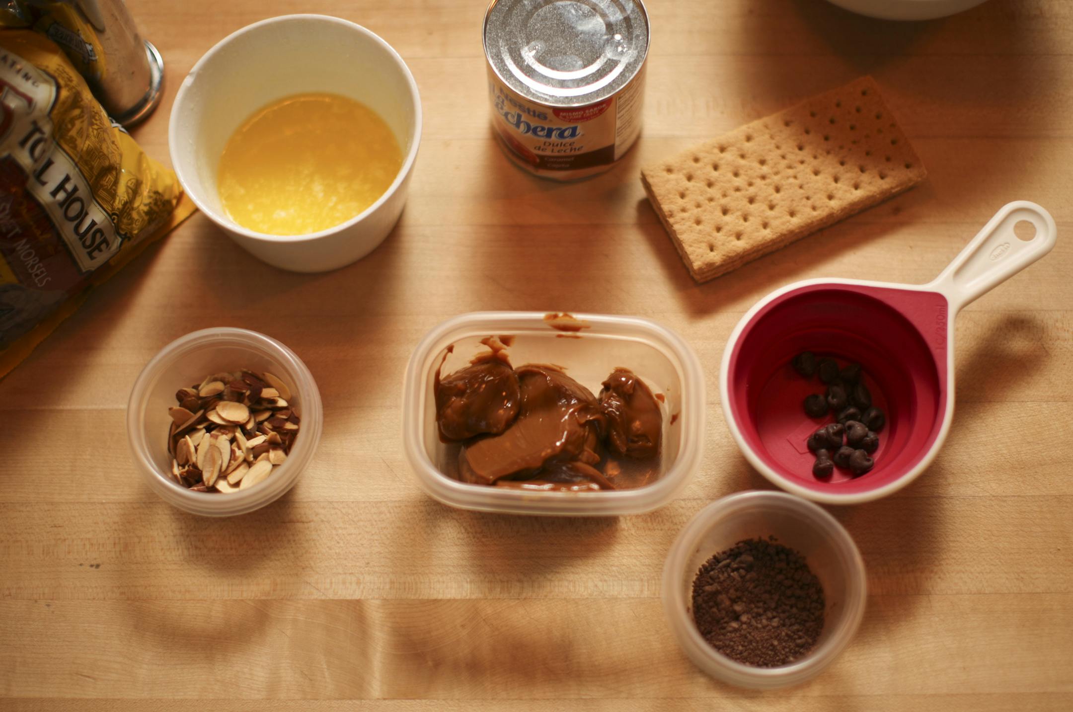 Ingredients for Pamela Phelan's carmel machiatto ice cream pie, which she's calling the "Mid-Summer Daydream" in her kitchen in Fridley Wednesday night. ] JEFF WHEELER ‚Ä¢ jeff.wheeler@startribune.com Fridley 49er Days will feature a pie-baking contest for the second year. At the urging of a neighbor, Pamela Phelan decided to enter, even though she's never baked a pie before. She settled on an ice cream pie. She made a test pie this week and Wednesday night, June 25, 2014 she ma