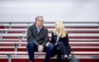 Mark Rosen and Karin Nelsen chatted a youth hockey game in Eden Prairie last month. The two got married in September after a courtship that started wi