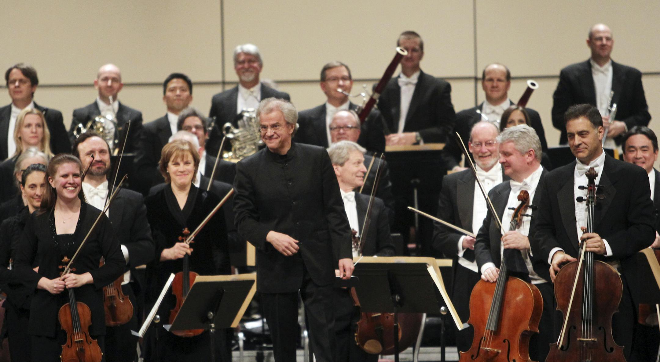 Feb. 1, 2013: Locked out musicians from the Minnesota Orchestra, led by conductor Osmo Vanska, center, played a concert at the Minneapolis Convention Center.
