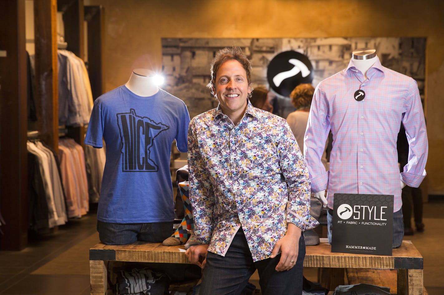 Jason Hammerberg, the founder of Hammer Made men&#x2019;s store, posed inside his Galleria Edina location.