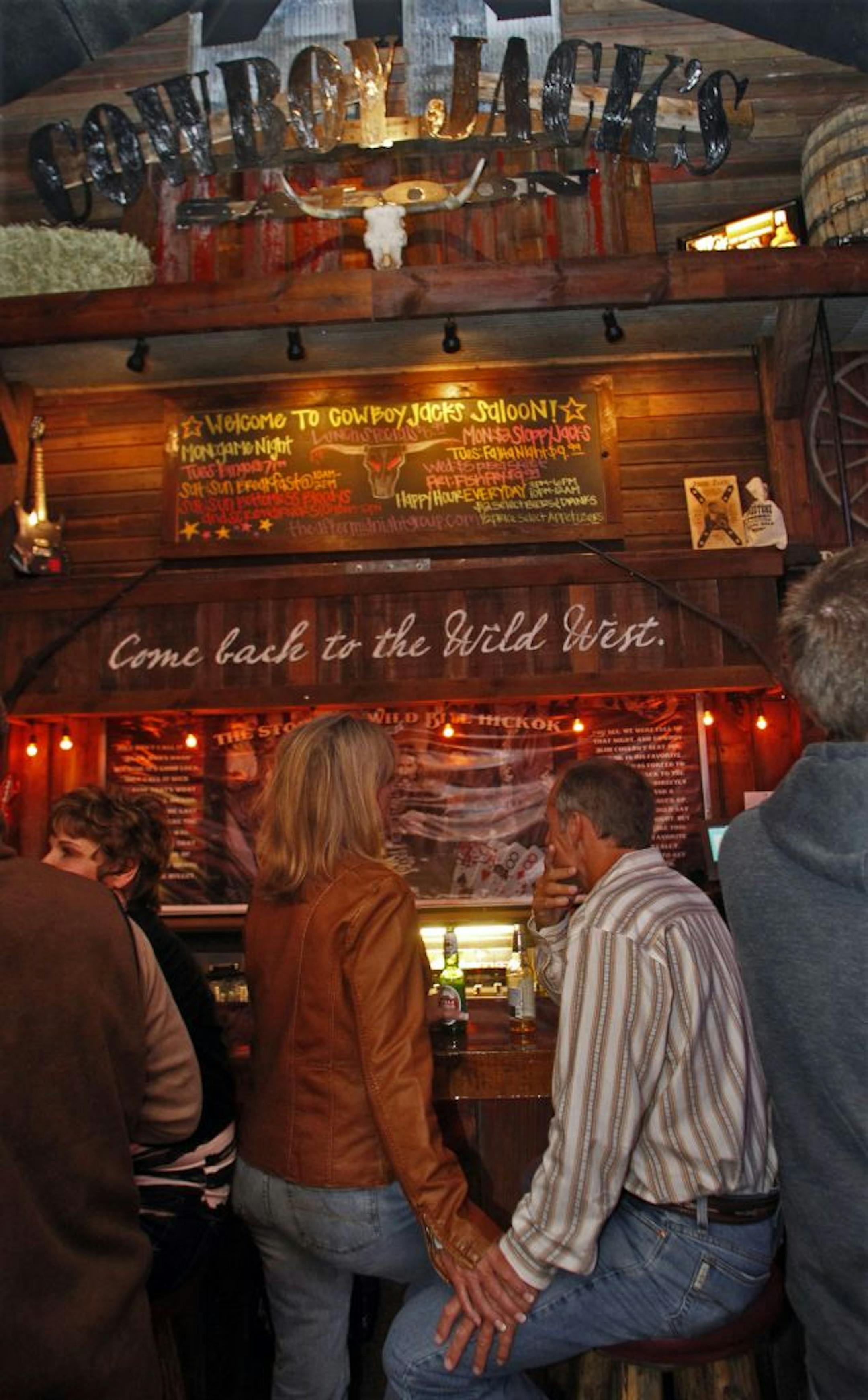 The bar area of Cowboy jack's.