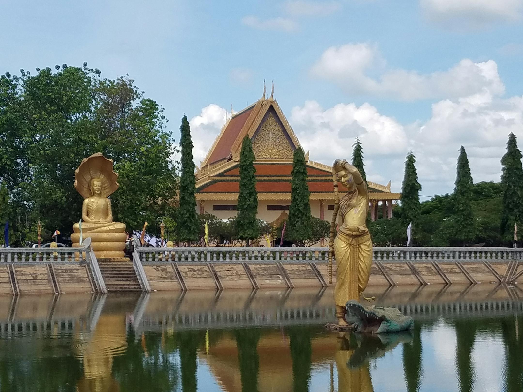 The Vipassana Dhura Buddhist Meditation Center in Oudong, Cambodia, is a sprawling monastery complex on a tranquil, man-made lake. Photo by Wesley K.H. Teo