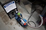A pump is used to pump the tritium out of the groundwater after a recent leak at Xcel Energy Monticello Nuclear Generating Plant during a refueling ou