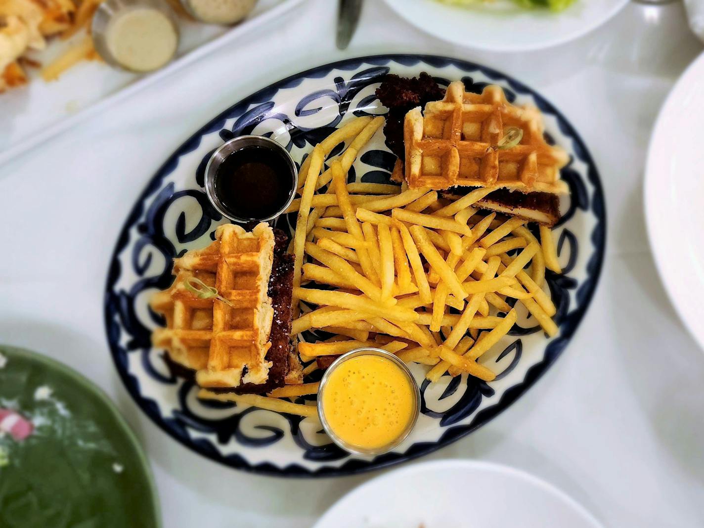 Spicy Moroccan fried chicken and pearl waffles from Fhima's Minneapolis