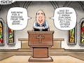 Sack cartoon: Political speech from the pulpit
