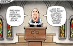 Sack cartoon: Political speech from the pulpit