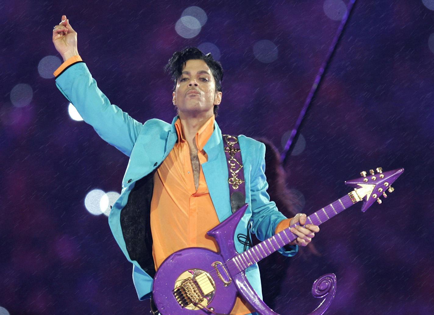 In a 2018 purchase agreement with Lennar, Prince's heirs had requested that the development not include references to Prince. However, the current proposed street names were among suggestions made by the heirs themselves. Prince is pictured performing during the halftime show at the Super Bowl XLI in Miami.