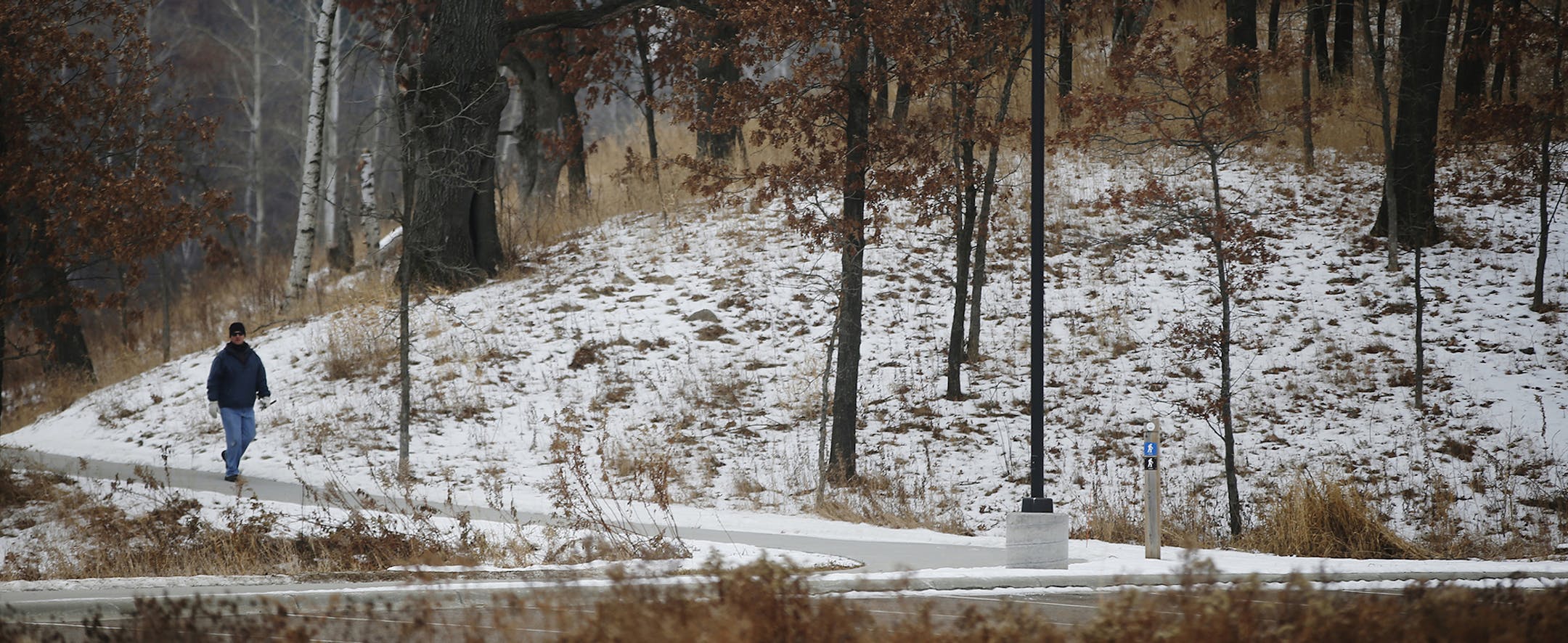 The convenient wilderness of the 2,000-acre Lebanon Hills Regional Park is beloved by visitors, many of whom fear Dakota County's new plan for the park focuses too much on development and too little on preservation. A hiker walked along a paved part of the park .]Richard Tsong-Taatarii/ rtsong- taatarii@startribune.com ORG XMIT: MIN1412091537560373