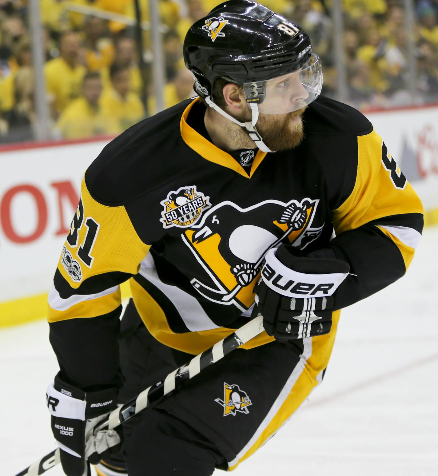 Pittsburgh Penguins' Phil Kessel (81) plays against the Ottawa Senators in Game 7 of the NHL hockey Stanley Cup Eastern Conference, Thursday, May 25, 2017, in Pittsburgh. (AP Photo/Keith Srakocic) ORG XMIT: PAKS101