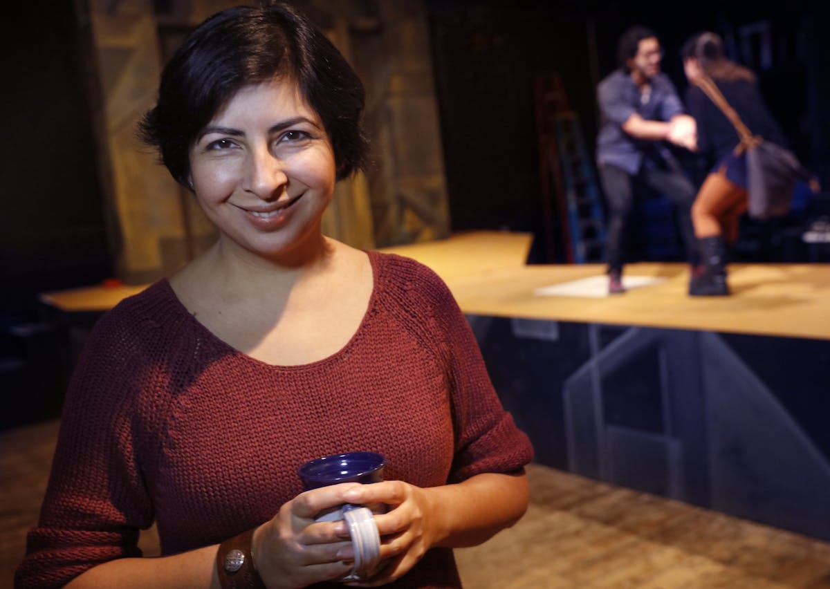 Playwright Aditi Brennan Kapil at a recent rehearsal of &#x201c;Orange&#x201d; at Mixed Blood Theatre in Minneapolis.